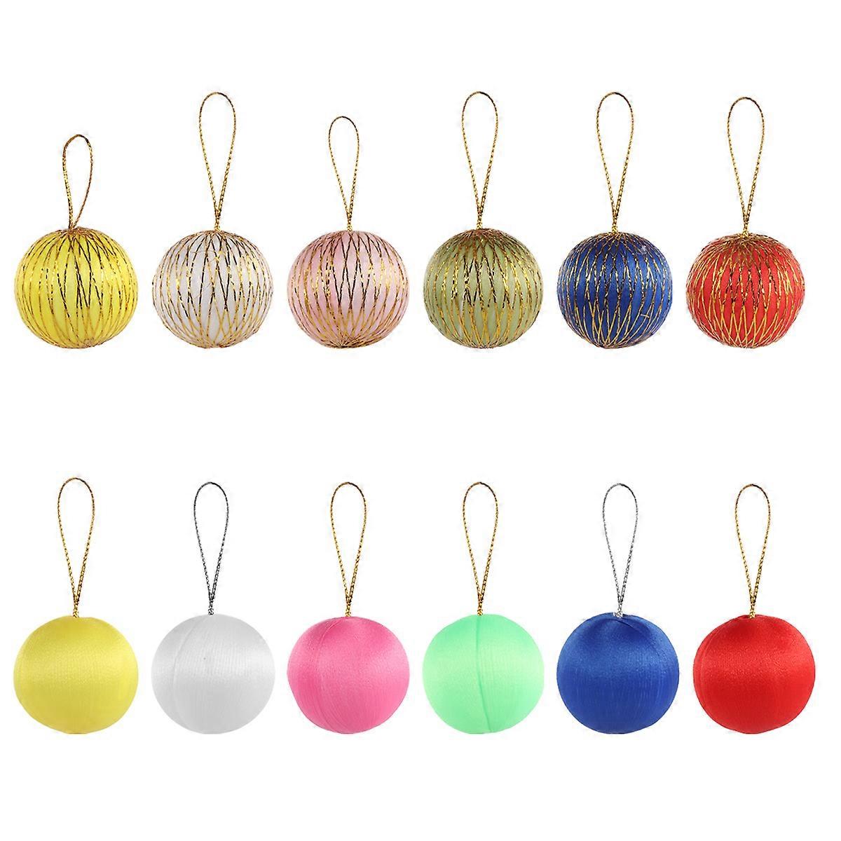 48pcs Christmas Theme Decorations 3cm Winding Color Christmas Tree Hanging Balls