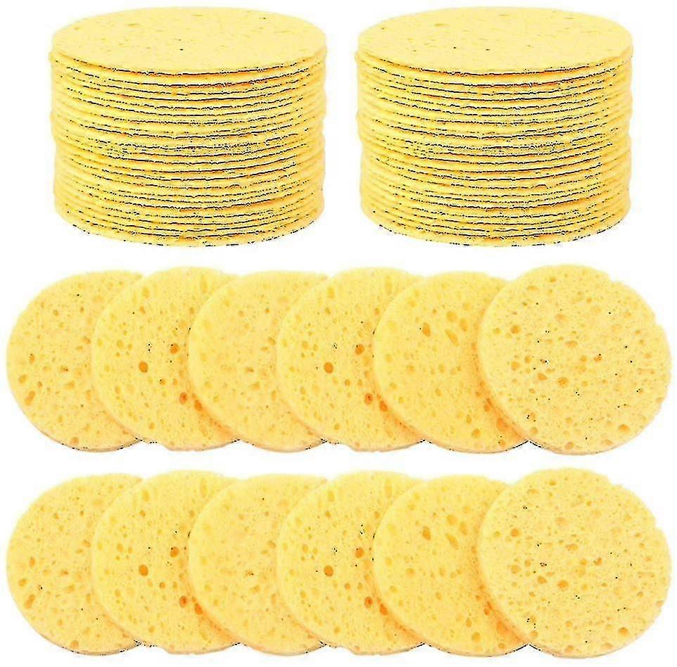 60pcs Facial Sponge Cleanser, Cosmetics Face Sponges Round Face Sponges Make-Up Removal Sponge