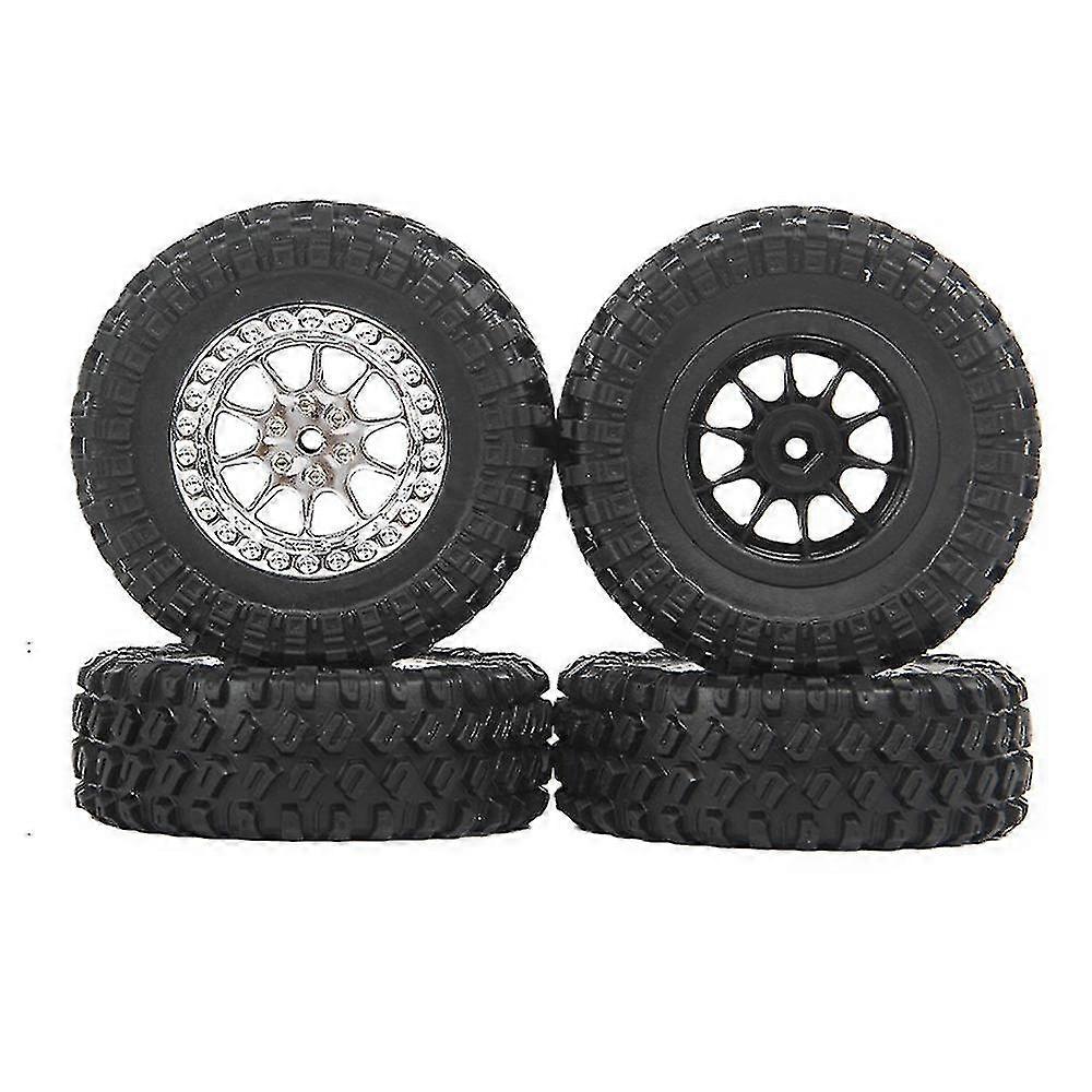 4pcs 70mm Tire Tyres Wheel Compatible With Mn D90 D99s Mn-90 Mn91 Mn98 ,silver