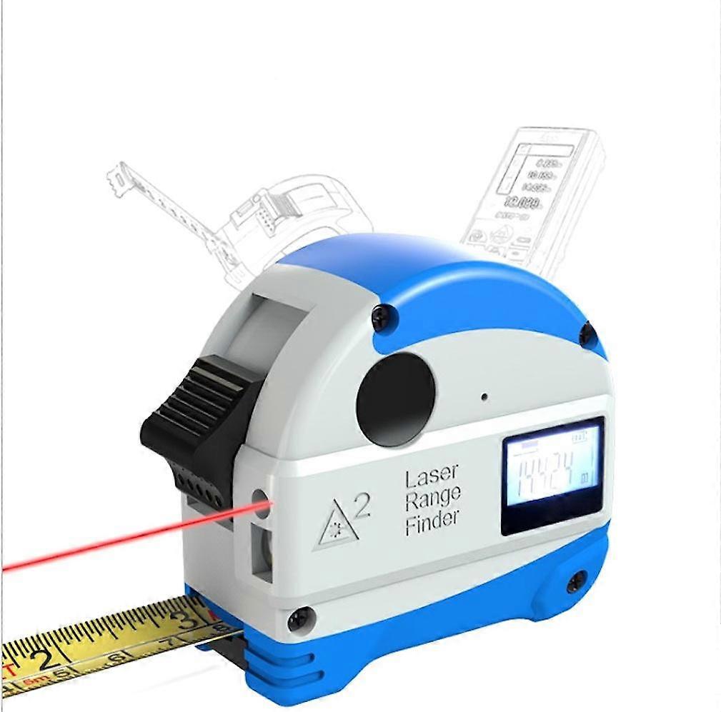 30m Laser Tape Measure 2-in-1 5m Measuring Tape Multifunctional Laser Distance Meter LED Digital Display USB Rechargeable