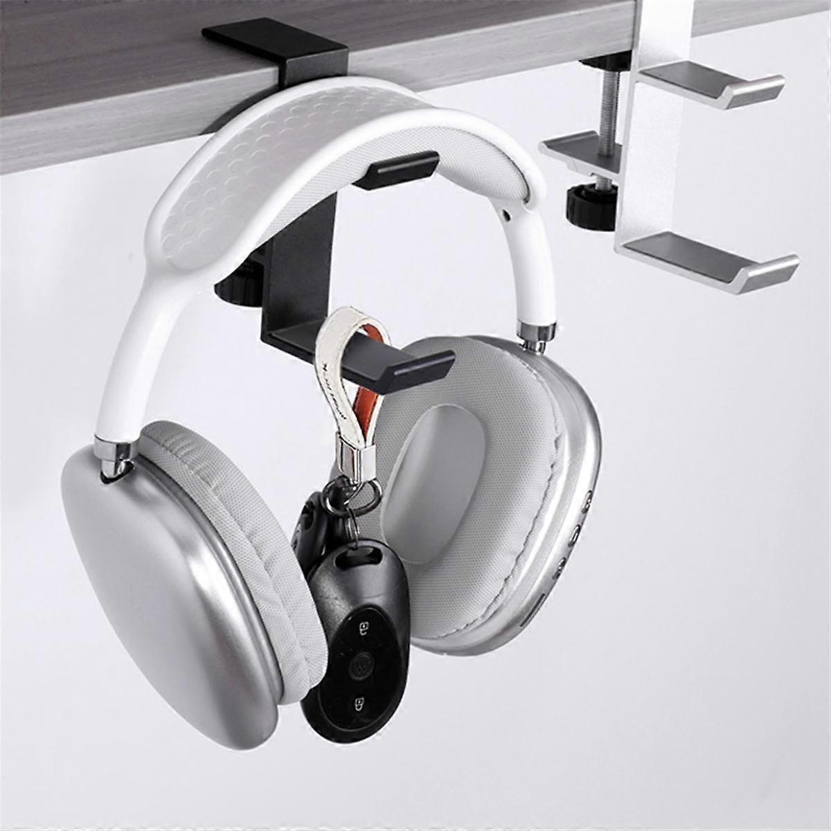Adjustable Hanging Hooks Desk Side Hanging Bag Holder Clip-on Headset Holder Desktop Countertop Hoo