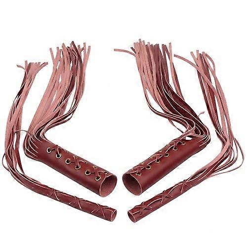 Universal Motorcycle Fringe Grips Cover Leather Handlebar Hand Grips Tassel Cuffs Brake Lever Cover for Harley Cruiser Custom