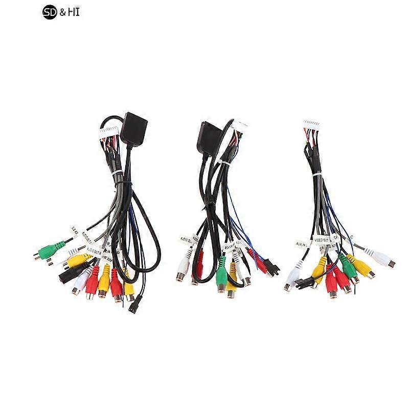 Cavo RCA Aux-in Con Microfono Esterno Per Autoradio Android – 20 Pin, 9 Uscite RCA, Subwoofer E Cavo Fascio Pre-etichettato