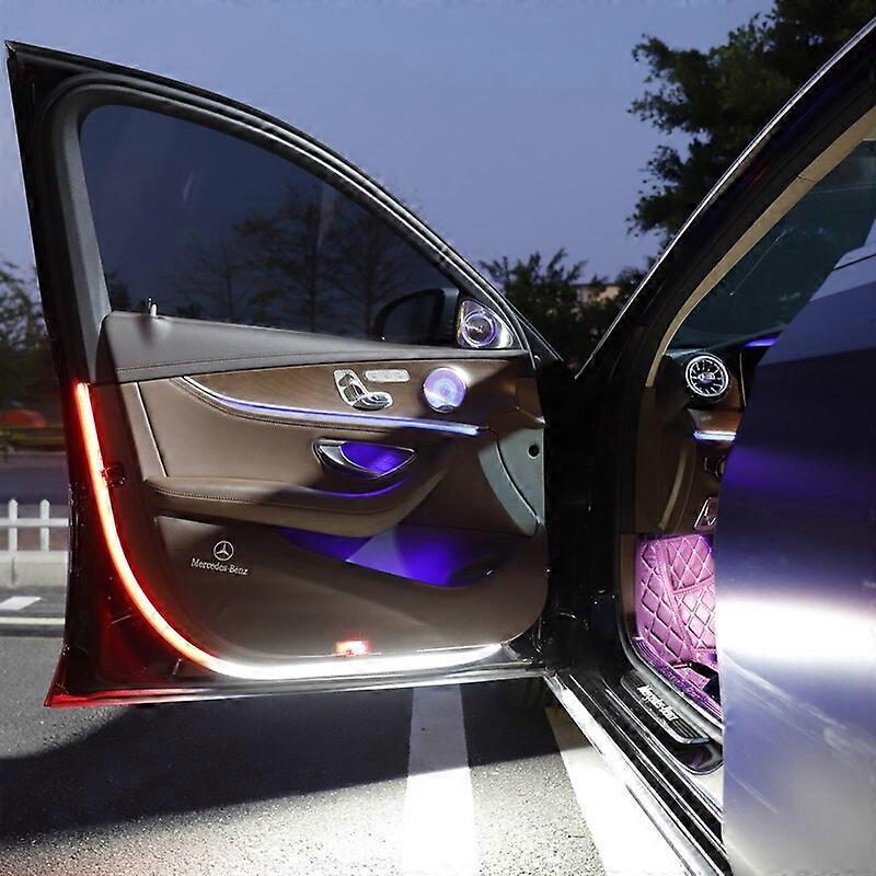 Car Door Decoration Welcome Light Strips Strobe Flashing Lights Safety 12V 120cm LED Opening Warning LED Ambient Lamp Strip Auto Motor Vehicle Lightin