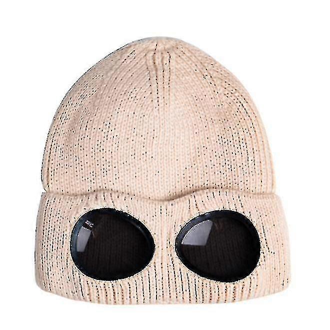 Unisex Wool Knitted Goggles Beanie