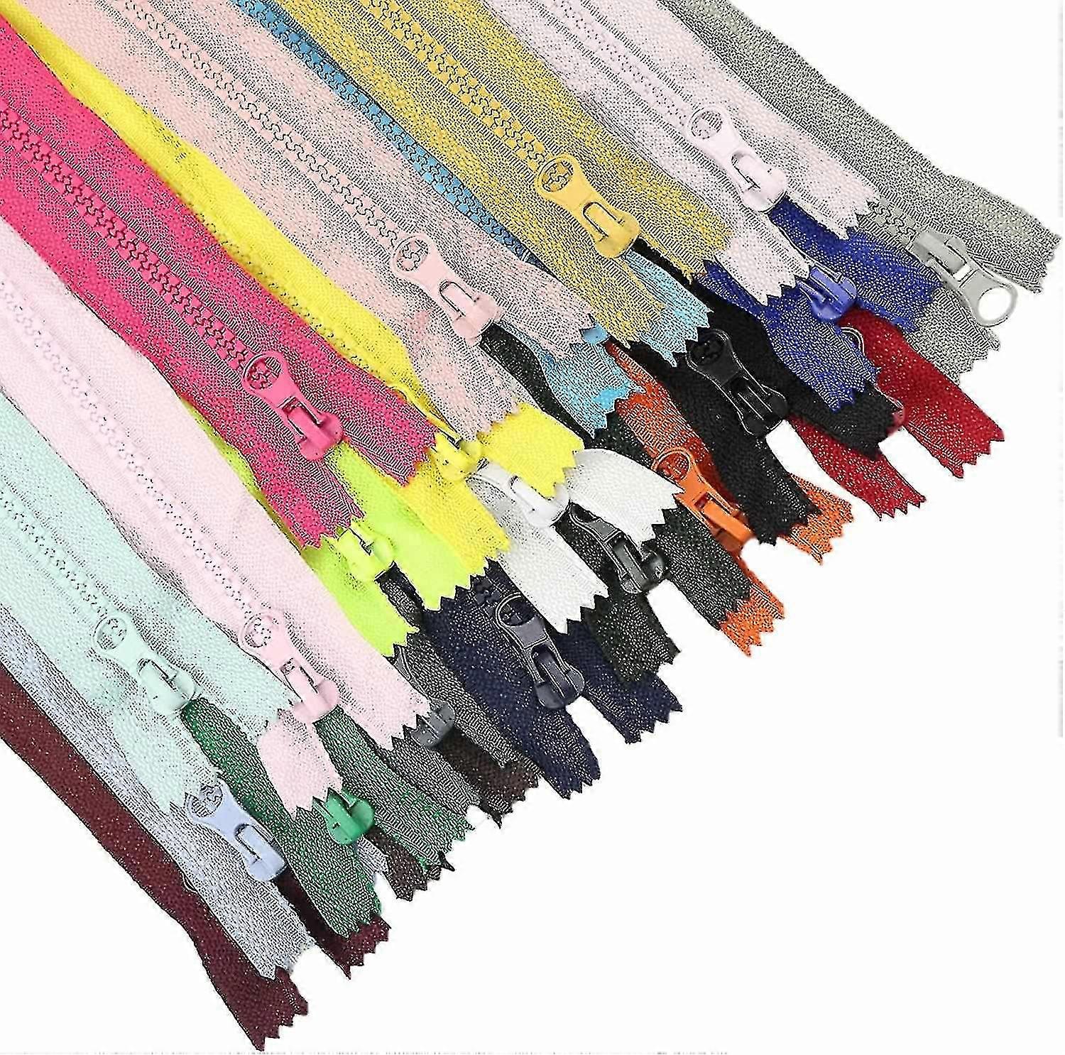 22pcs Zippers Colorful Resin 22colors Zippers With Pulls #5 Plastic Non-separating Close-end Zippers