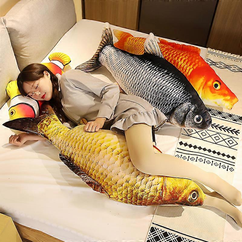 1pc 30-120cm 3D Simulation Gold Fish Plush Toys Stuffed Soft Animal Carp Plush Creative Sofa Cushion Gift Kids ToyStuffed Animals