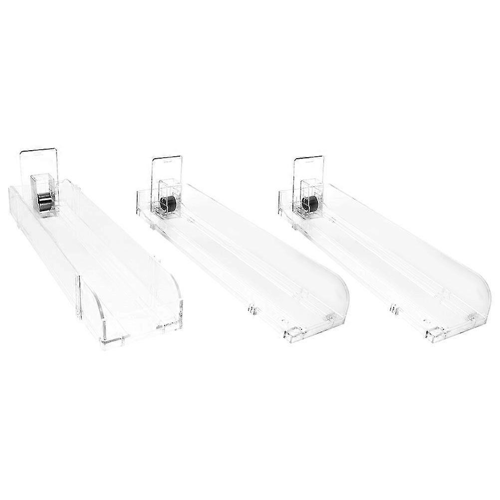 1 Set Cigarette Showcase Shop Clear Automatic Cigarette Display Stand Pusher with Label for Retail Store