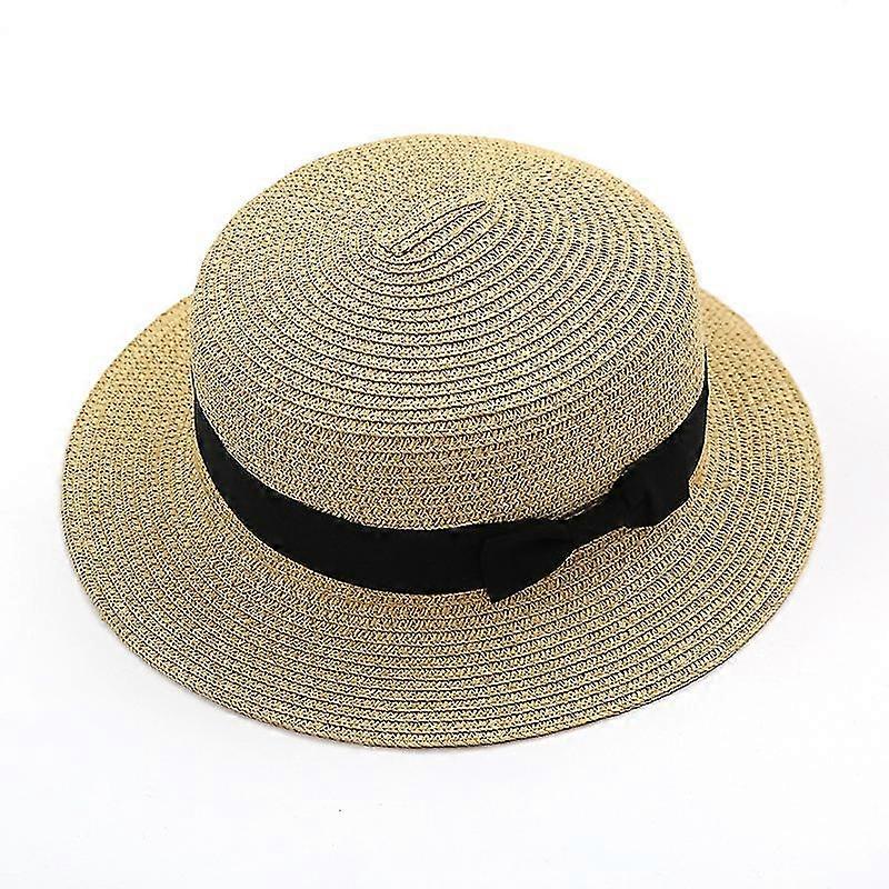 Dame stråbåthatt solskjerm bred brem strandhatt caps