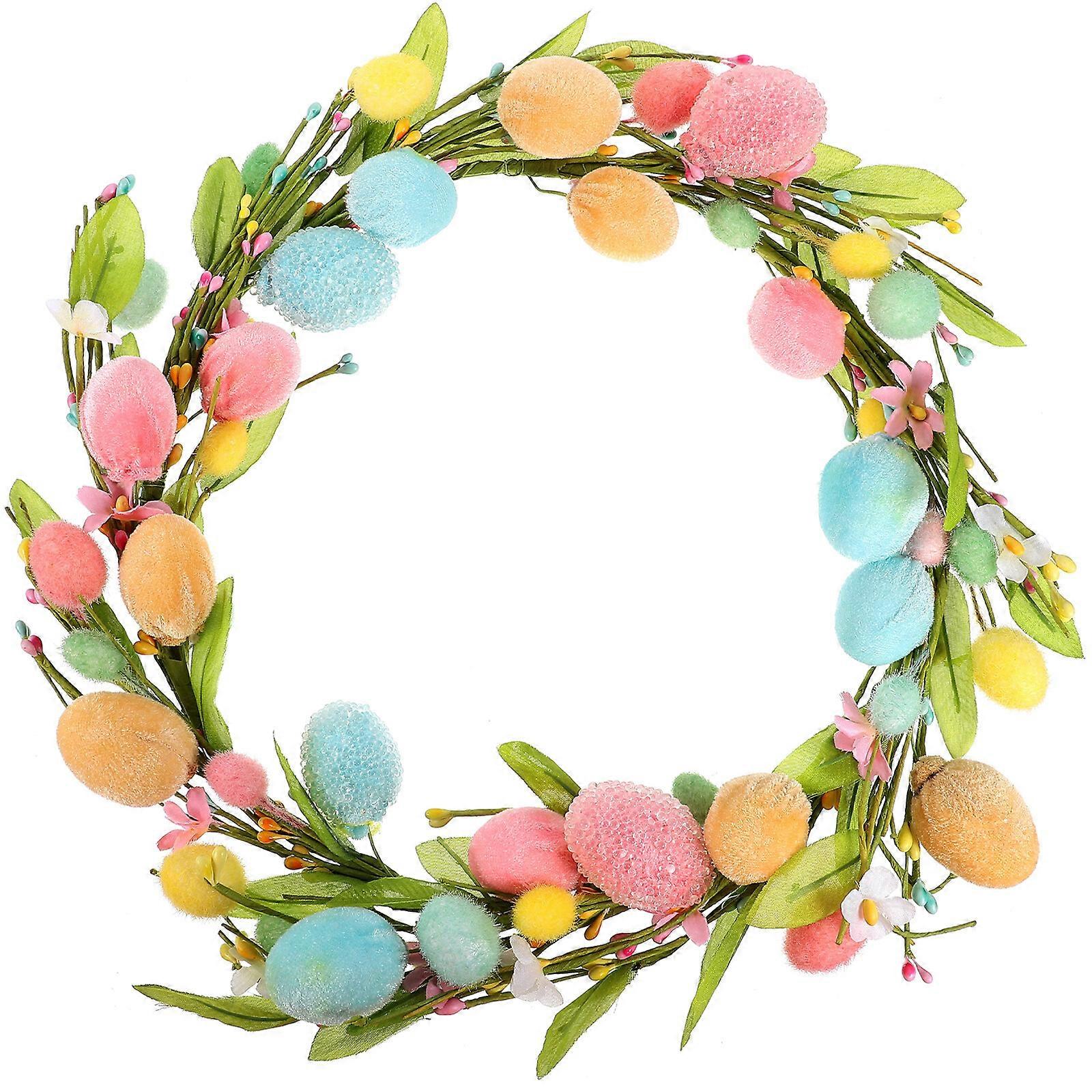 正面玄関の壁イースターデコレーション春イースターガーランドのイースターエッグリース