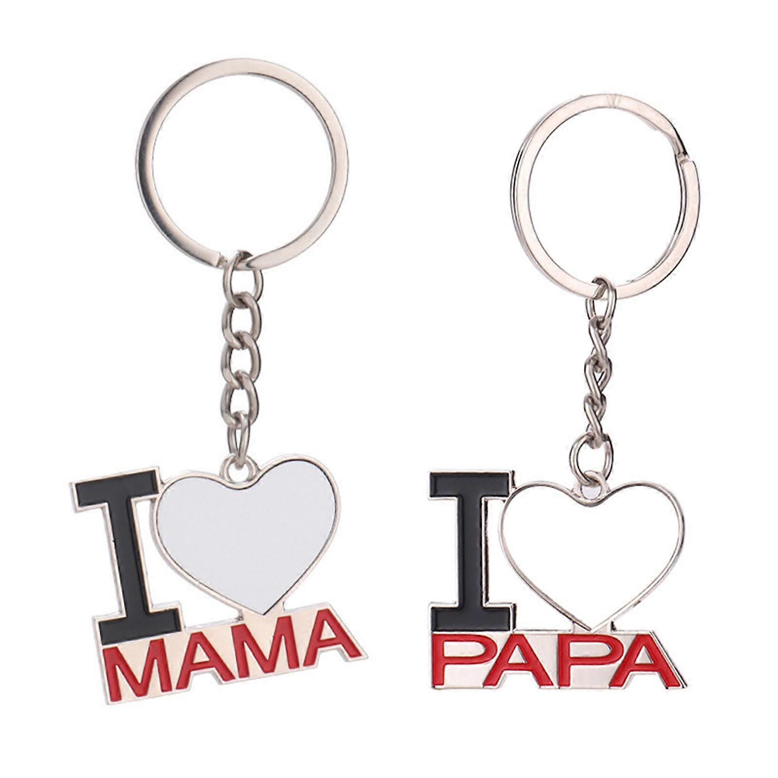 2Pieces/set Sublimation Blank Keychain Heat Transfer Keychain MDF DIY Blank