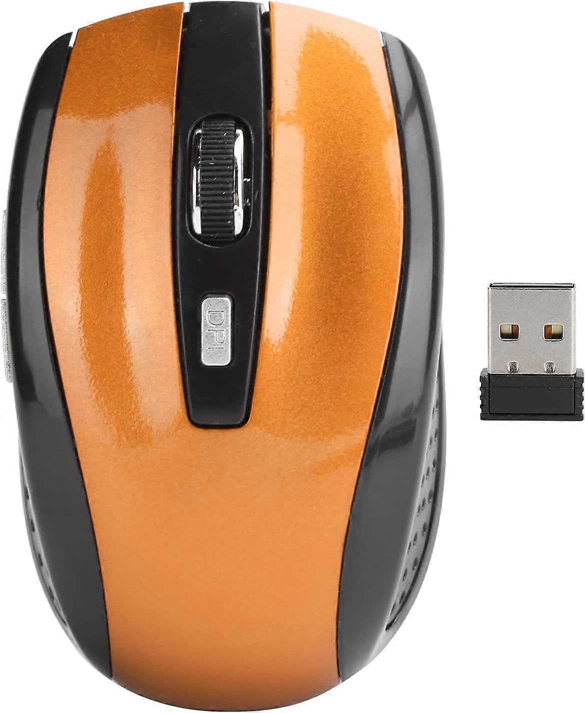Wireless Mouse, 2.4GHz USB Ergonomic Optical Wireless Computer Mouse, Adjustable 1600DPI Portable Wireless Gaming Mouse with 6 Keys for Notebook, PC, 