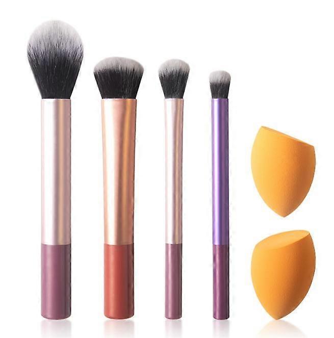 6 Piece Everyday Essentials Makeup Brush Set,For Foundation, Blush, Travel Gift Set