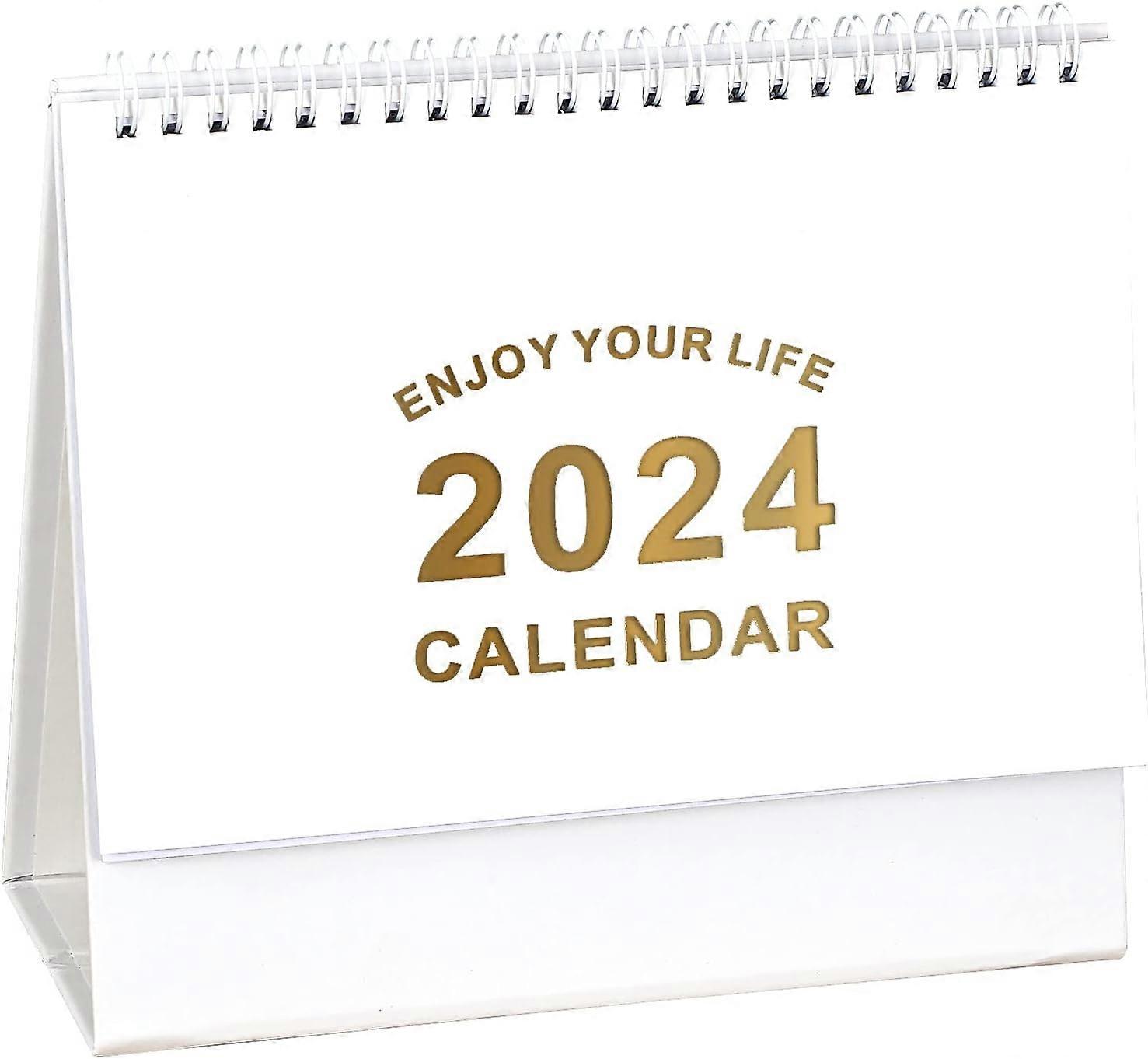 Desk Calendar 2023-2024, Calendar Covers 18 Months from Jul. 2023 - Dec. 2024, Twin-Wire Binding Calendar for Planning Organizing Daily Scheduler, 202