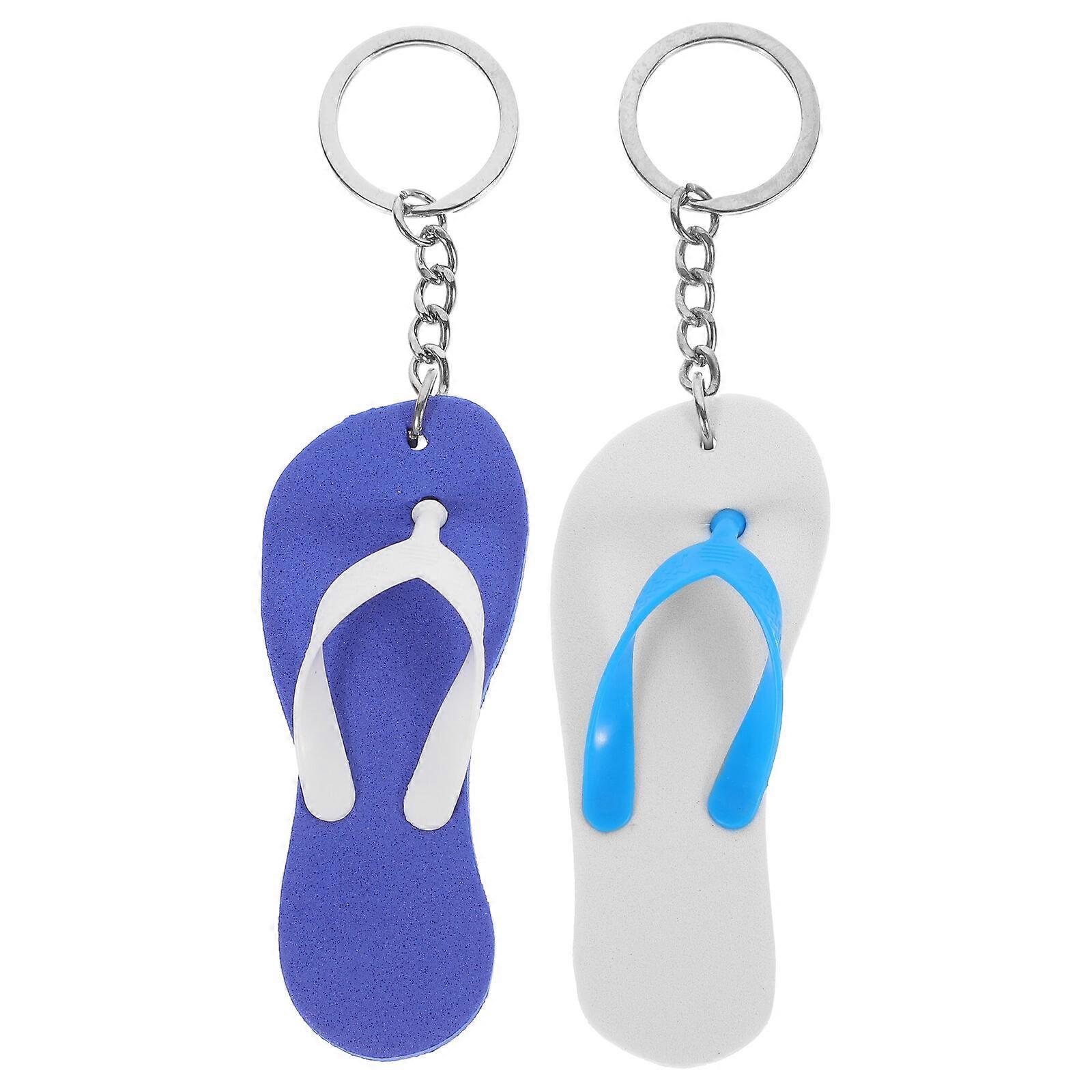 6pcs Slipper Keychains Key Pendants Hawaiian Key Chains Bay Hanging Key Rings