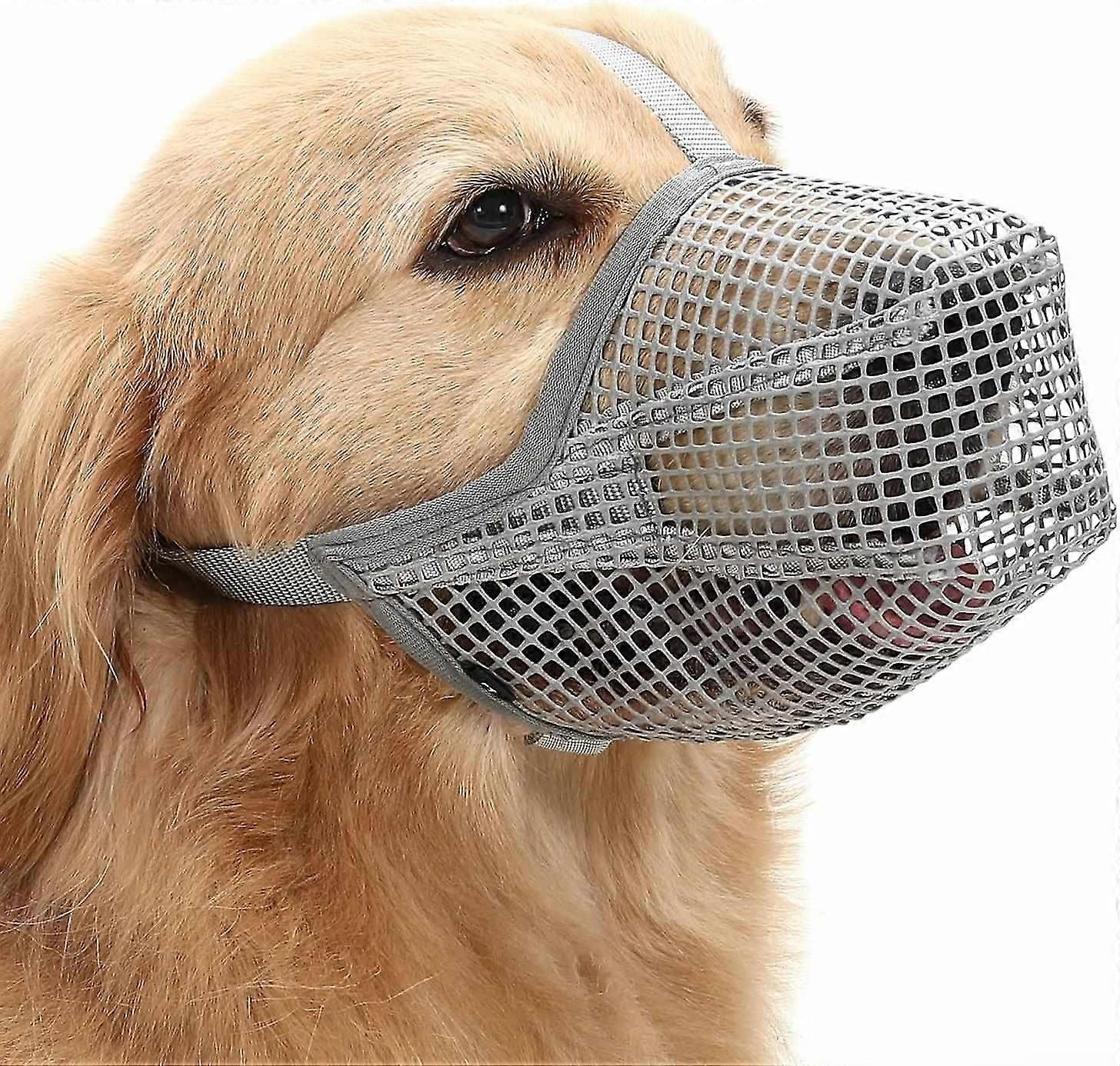 Dog Muzzle with Adjustable Straps, Soft Mesh Covered Muzzles for Small Medium Large Dogs