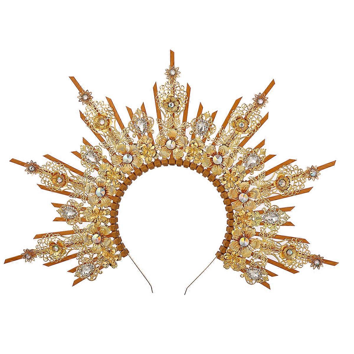 גותי Halo כתר Lolita סרט ראש ליל כל הקדושים וינטאג 'אלת השמש הבארוק Halo כיסוי ראש