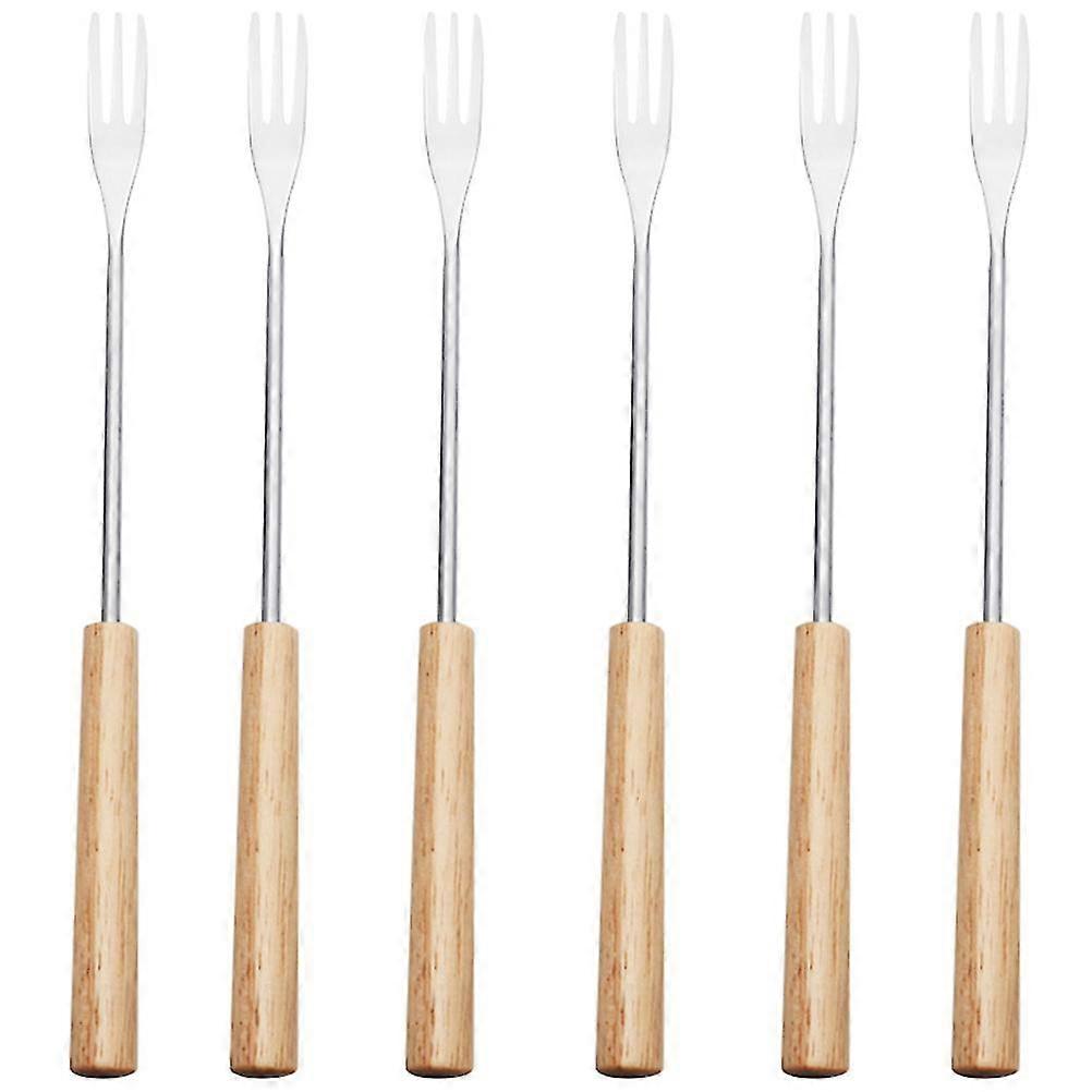6 Pcs Candy Set Bbq Skewers Forks Chocolate Pick Fondue Sticks Metal Fondue Forks Marshmallow Roasting Sticks