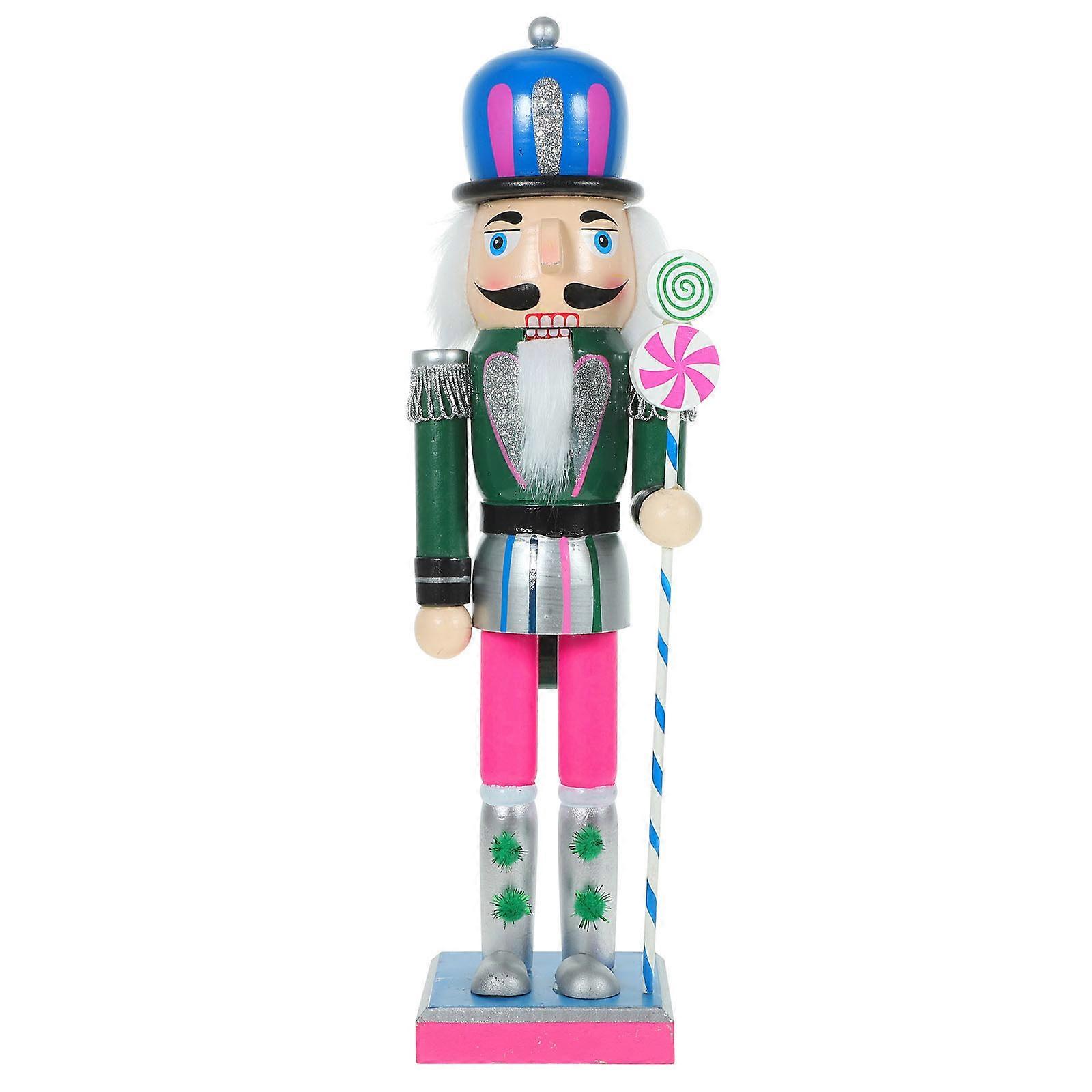 Christmas Nutcracker Figure Wooden Nutcracker Ornament Xmas Nutcracker Tabletop Festival Decoration