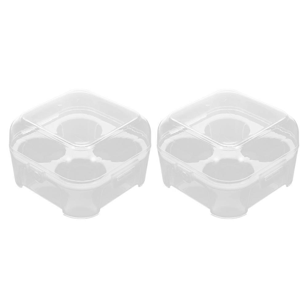 2 Pcs Clear Container Lid Stackable Egg Box Empty Egg Carton Refrigerator Egg Drawer Eggs Bin