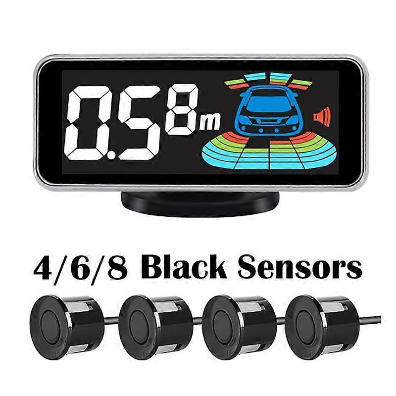 Mehrfachradar-Parksensor-Kit Hintergrundbeleuchtung Parktronic LED-Anzeigesystem Backup-Monitor Detektor Assistent 4/6/8 Sensoralarm