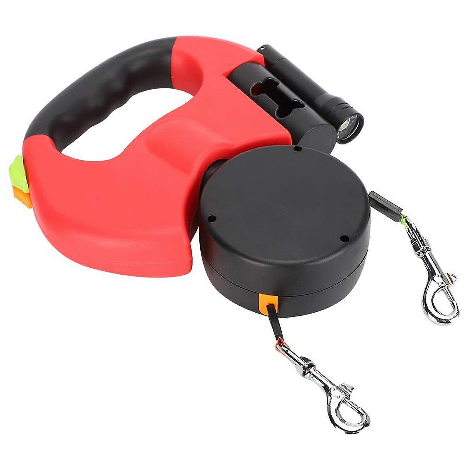2023 New Double Retractable Dog Leash, Double Head Pet Extendable Leash with LED Flashlight,360 Tangle-free for Walking Training for Two Dogs