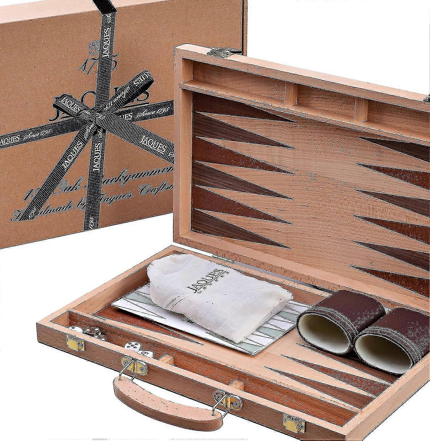Backgammon Set - 15 Inch - Handmade Oak Backgammon