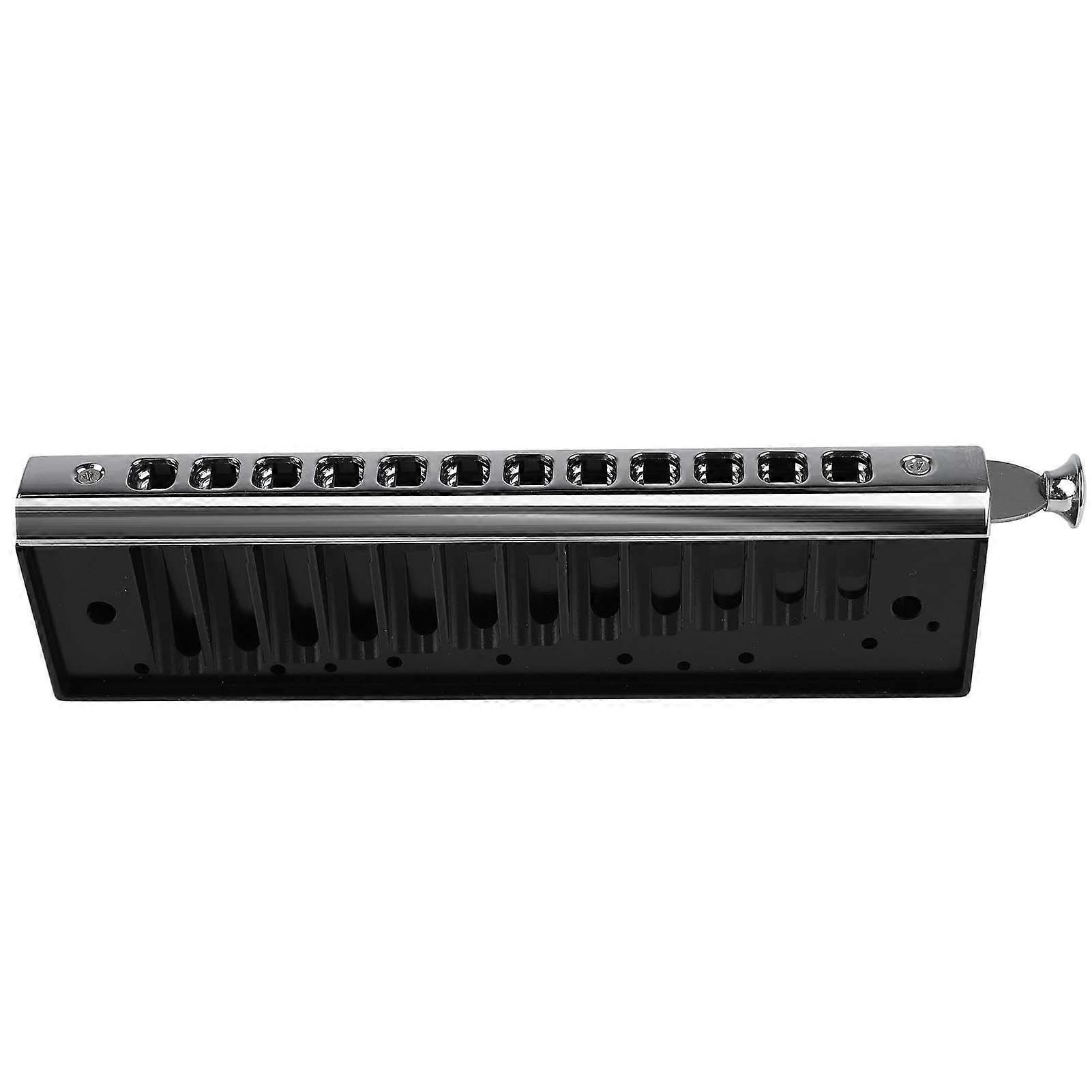 12 Hole Chromatic Harmonica Comb Aluminum Alloy Fine Appearance Portable Mouth Organ Comb for Beginner
