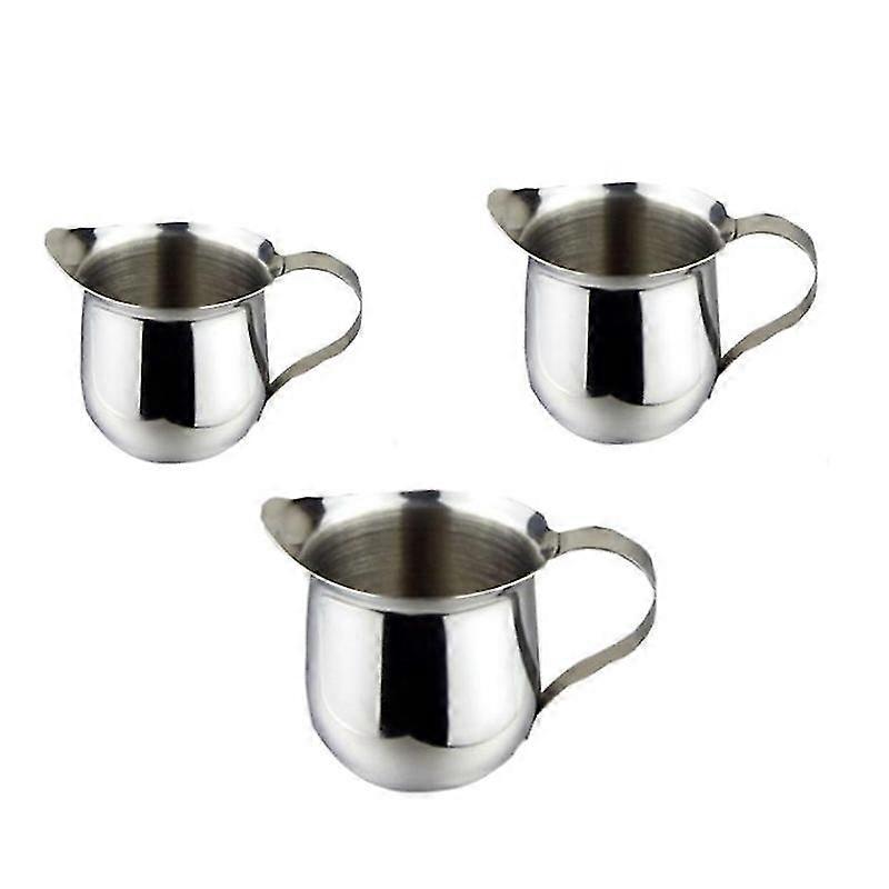 Pacote com 3 jarras de creme de aço inoxidável para espresso, copo de espuma para latte art, copo medidor de espresso (2