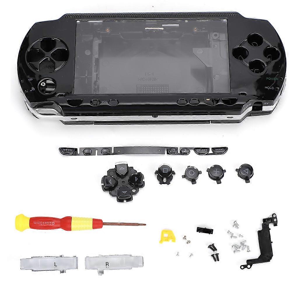 Replacement ABS Material Host Game Console Shell with Screwdriver for PSP1000 Console Black