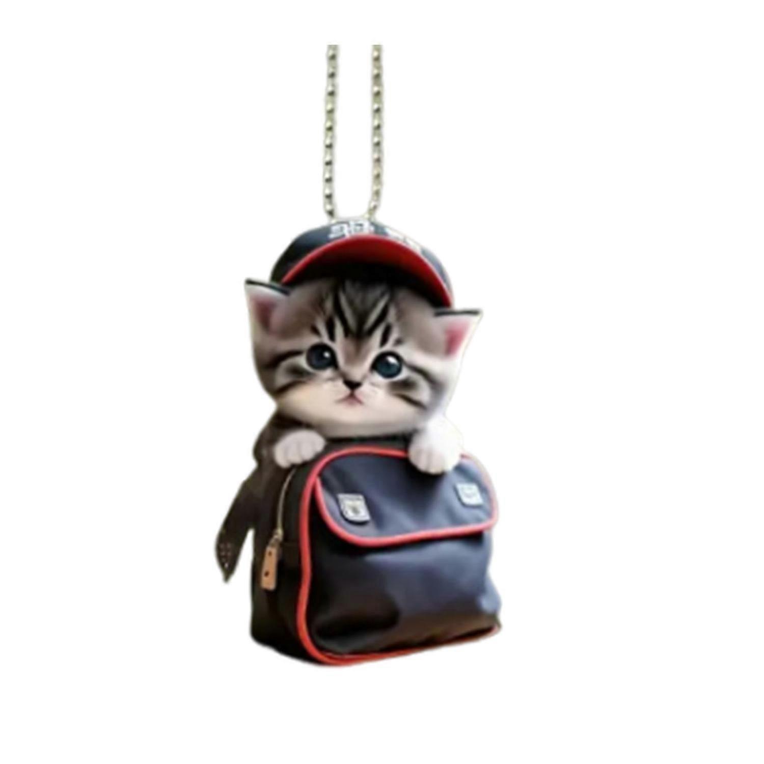 Cat Shaped Pendant Car Hanging Decoration Realistic Looking Easy to Hang Auto Rearview Mirror