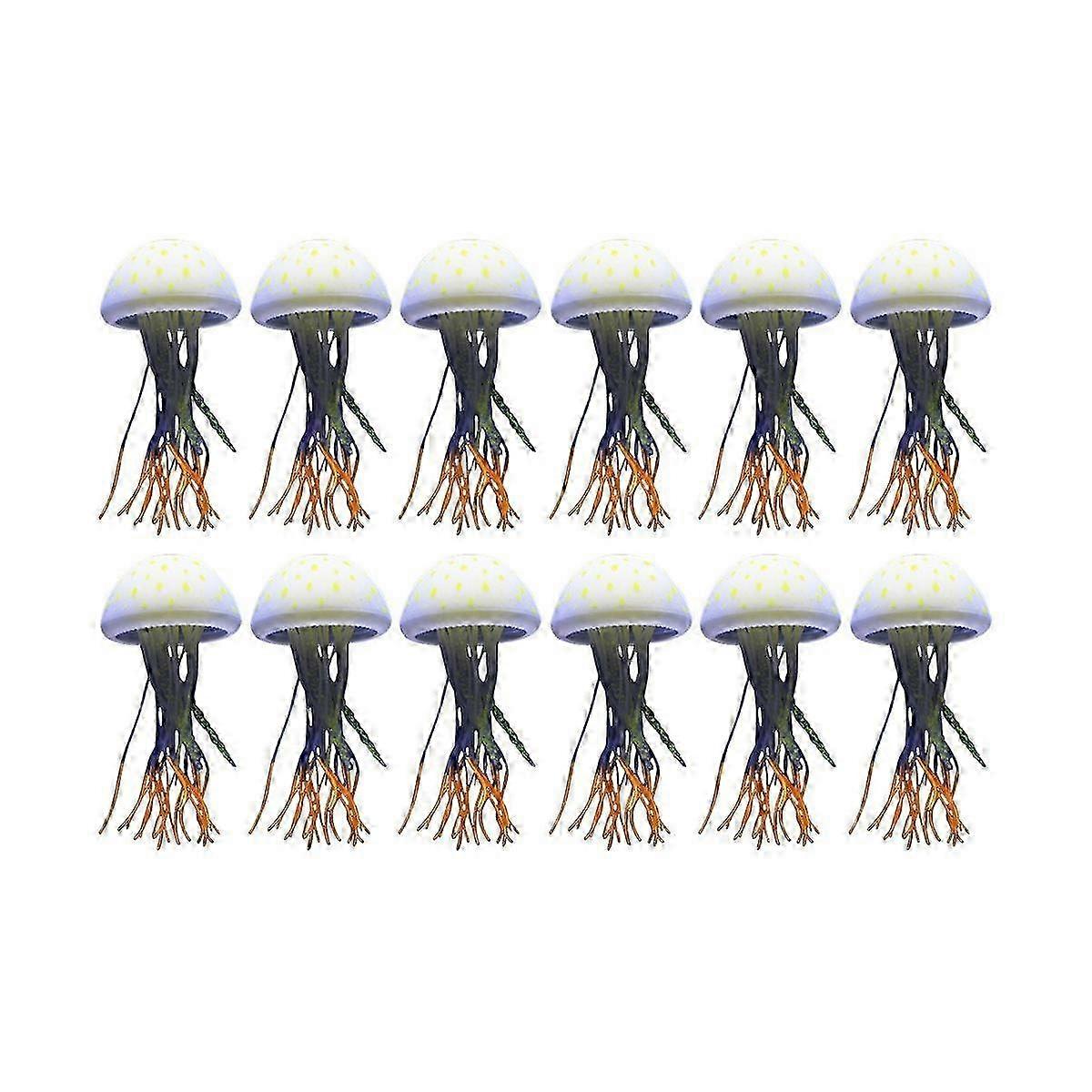 12PCS Sea Moon Luminous Simulation Jellyfish Wholesale Silicone Fluorescent Luminous Floating Fish
