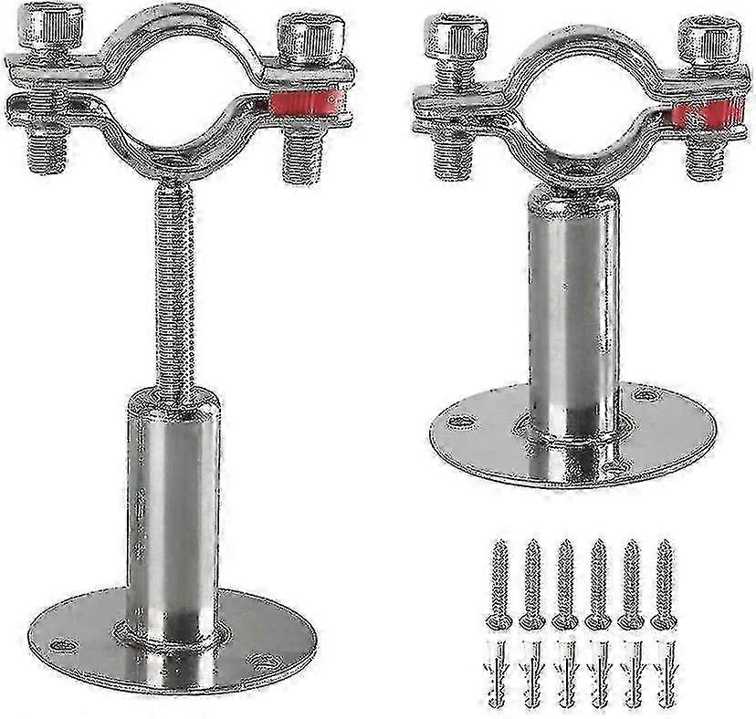 Stainless Steel Wall Mount Ceiling Mount Pipe Supports, 2pcs Adjustable Pipe Bracket Clamp Pipe Straps With Screws - JA