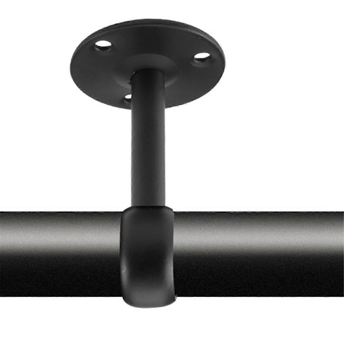 Curtain Rod Ceiling-Mount Bracket Curtain Rod Brackets Curtain Rod Holders for 1 1/4-Inch Rod (8 PCS, Black)