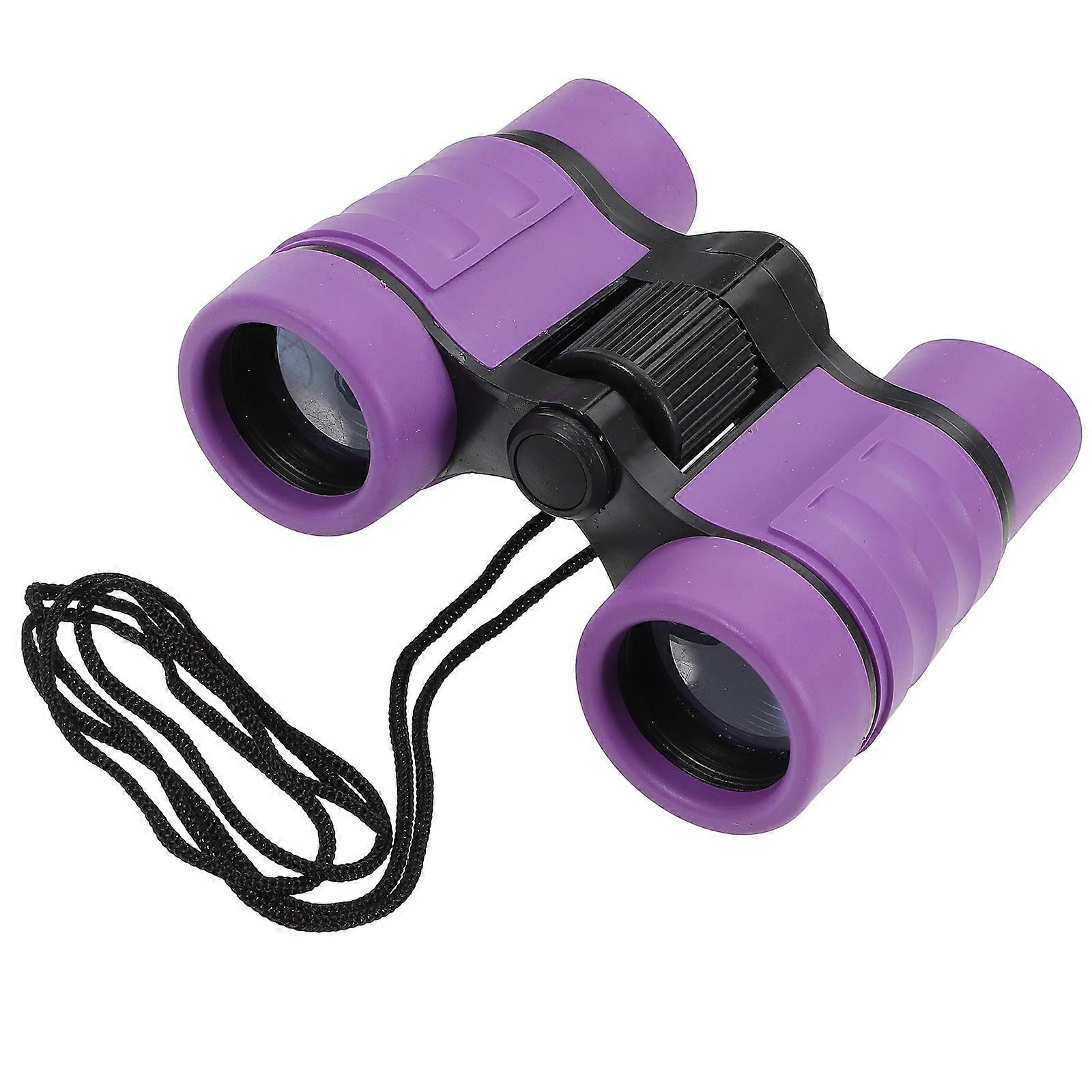 Adorable Children Telescope Printed Non-slip Binoculars Durable Nature Watching for Kids (Purple)