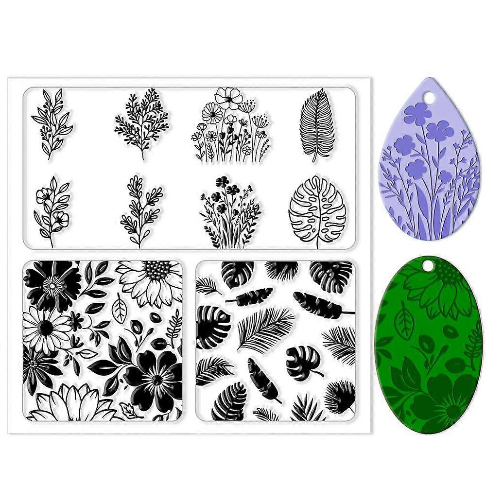 Silicone Clay Texture Mat Clay Modeling Pattern Pad Leaf 140x140x3mm