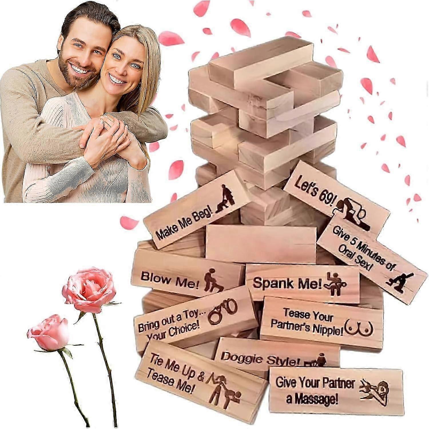 48PCS Super Naughty Block Tower Game Adults Couples Activities & Date Night Ideas Blocks Game