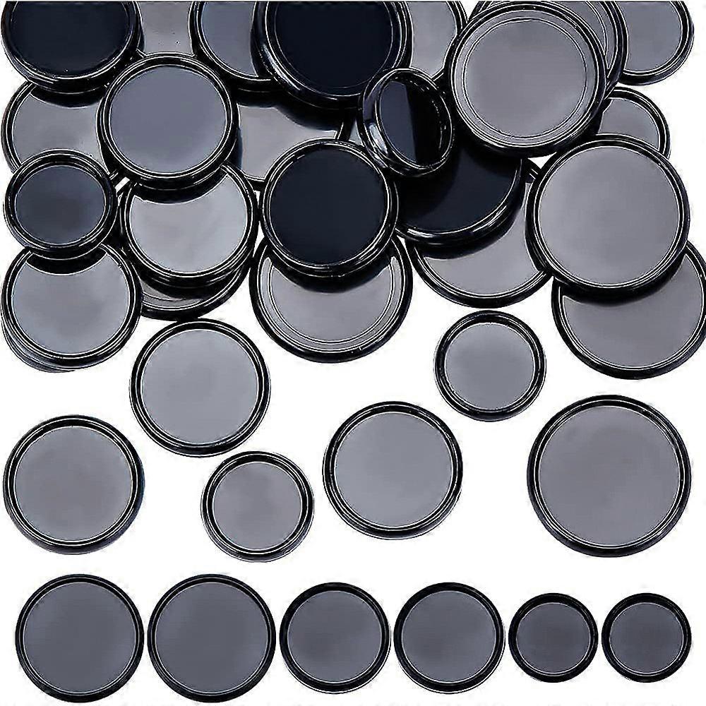 33Pcs Black Book Binding Discs 0.6" 0.8" 0.9" ABS Plastic Discbound Plastic Expansion Discs Binding Ring Discs for DIY Notebook Artwork