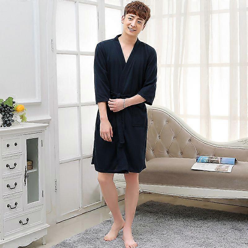 Men Suck Water Waffle Bathrobe Male Plus Size Kimono Bath Robe Mens Summer Towel Robes Women Dressing Gown Sexy Night Sleepwear