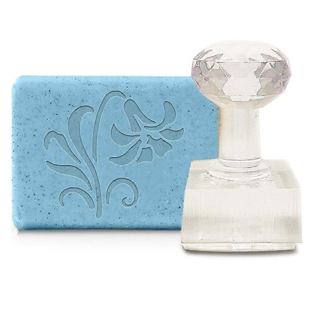 Plastic Stamps DIY Soap Molds Supplies Square Flower Pattern 35x32mm