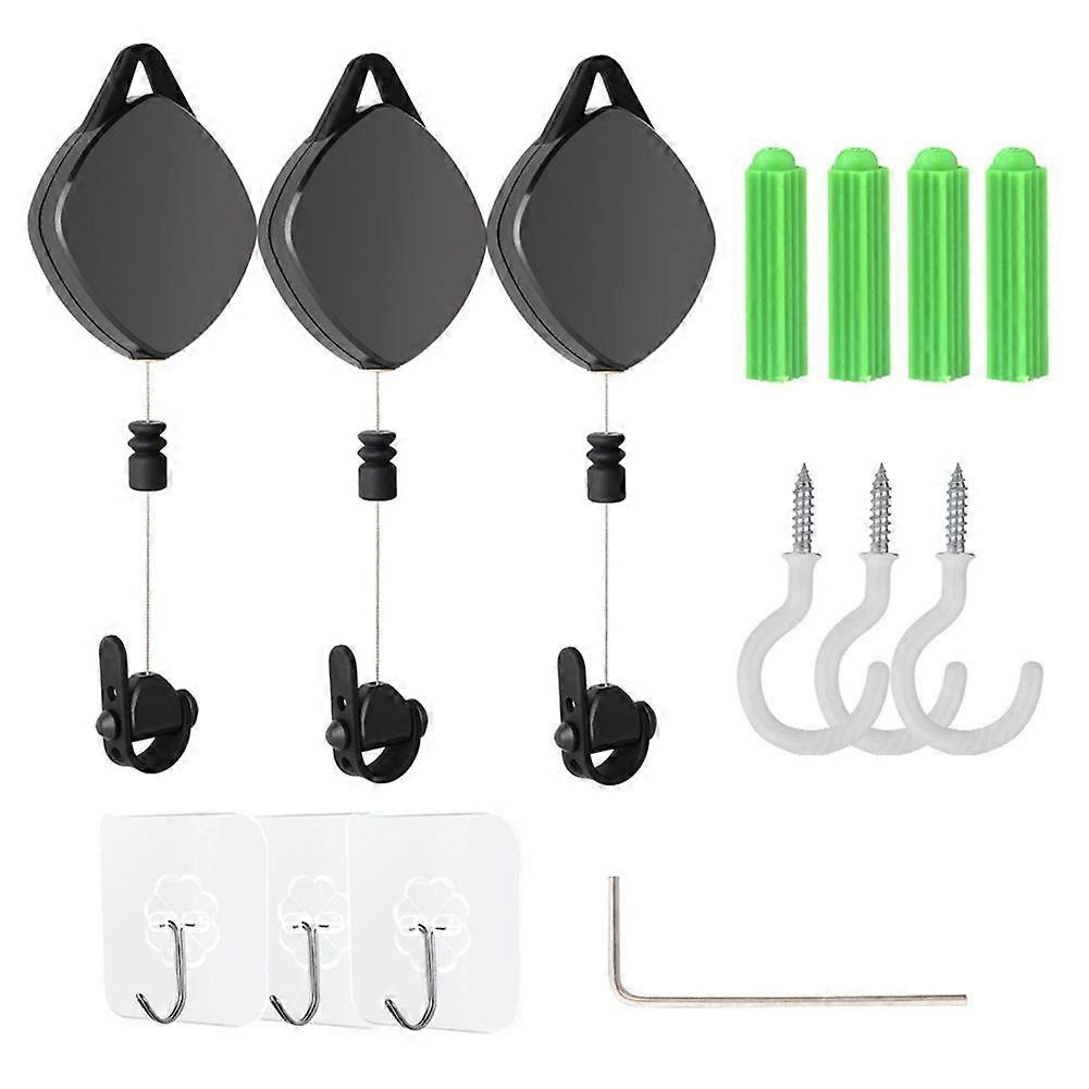 3 Pcs VR Helmet Cable Hook, Automatic Shrink Cable Reel Box for / Vive Pro / Flaws Cable Management