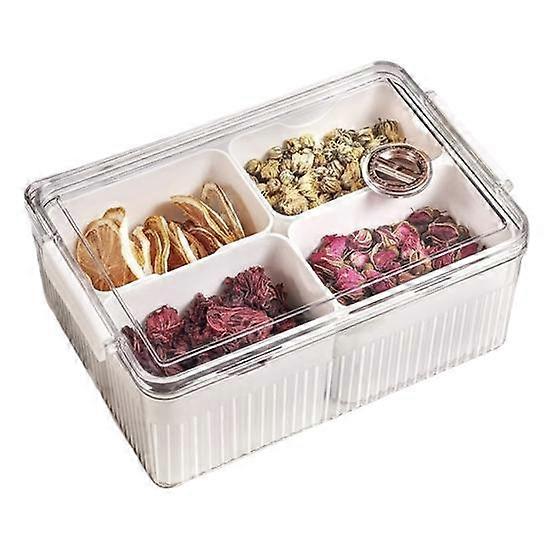 Divided Food Organizer with 45390 Grids Dustproof Timer Transparent Lid Good Seal Box Candy Fridge Fruit Crisper Serving