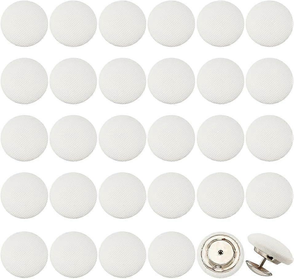 32 Sets 0.67Inch Baseball Cap Button Top Replacement Hats Buttons White Cloth Covered Hat Button for Hat Replacement Repair Jeans Blouse Sewing