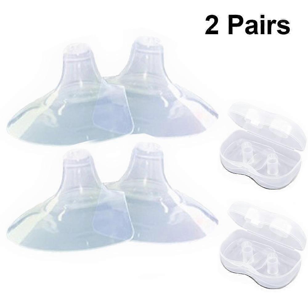 2 Pairs Contact Nipple Shield, Nippleshield For Breastfeeding With Latch Difficulties Or Flat Or Inverted Nipples