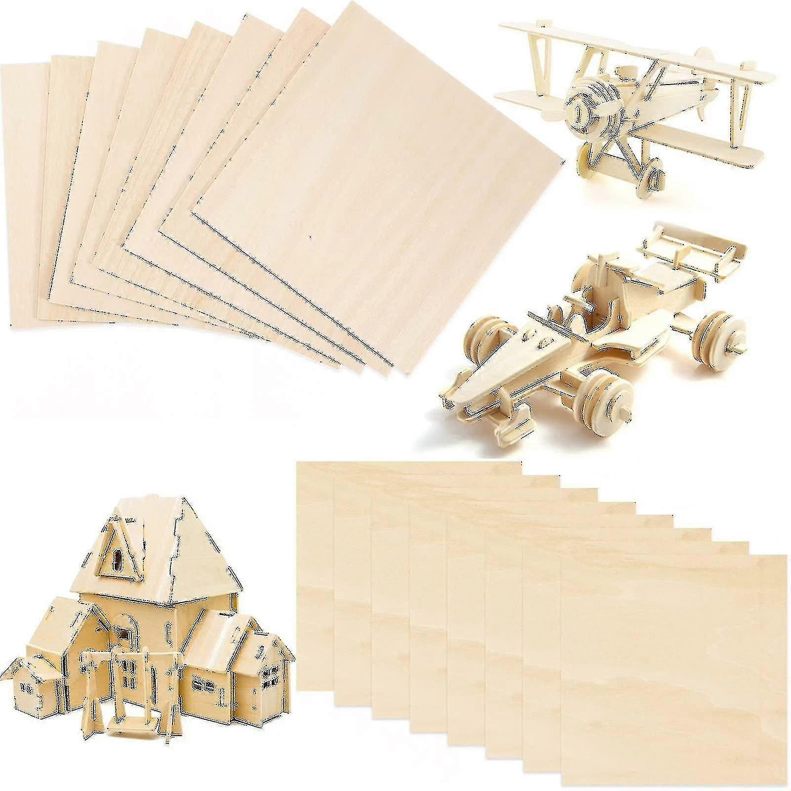3 Stück Balsa Holz Platten Holz Sperrholz Hobby Holz Brett für Diy Handwerk Holz Modell (450 x 450 x 1,5 mm)