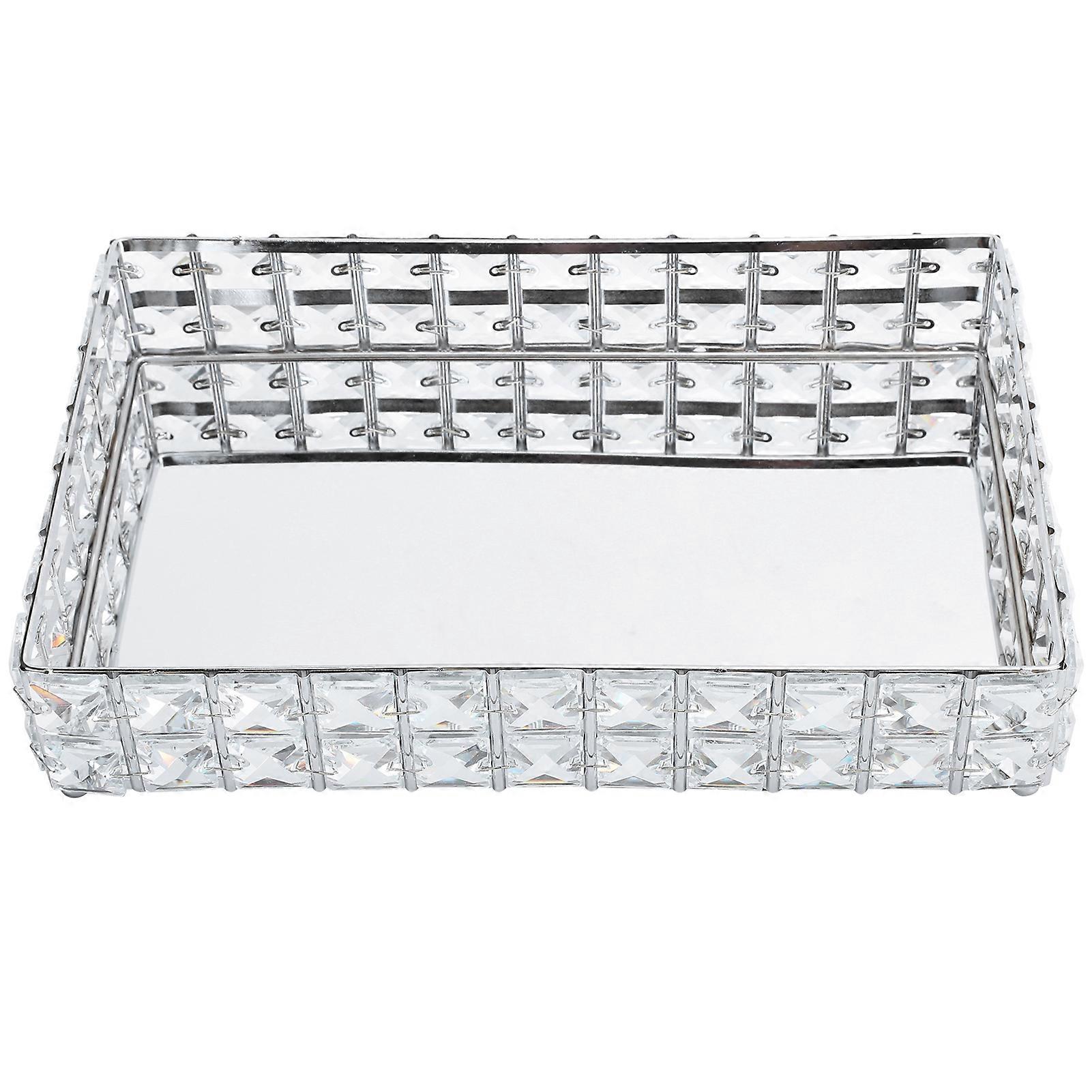 Vassoio di cristallo per cosmetici, snack, dessert, conservazione per feste a casa