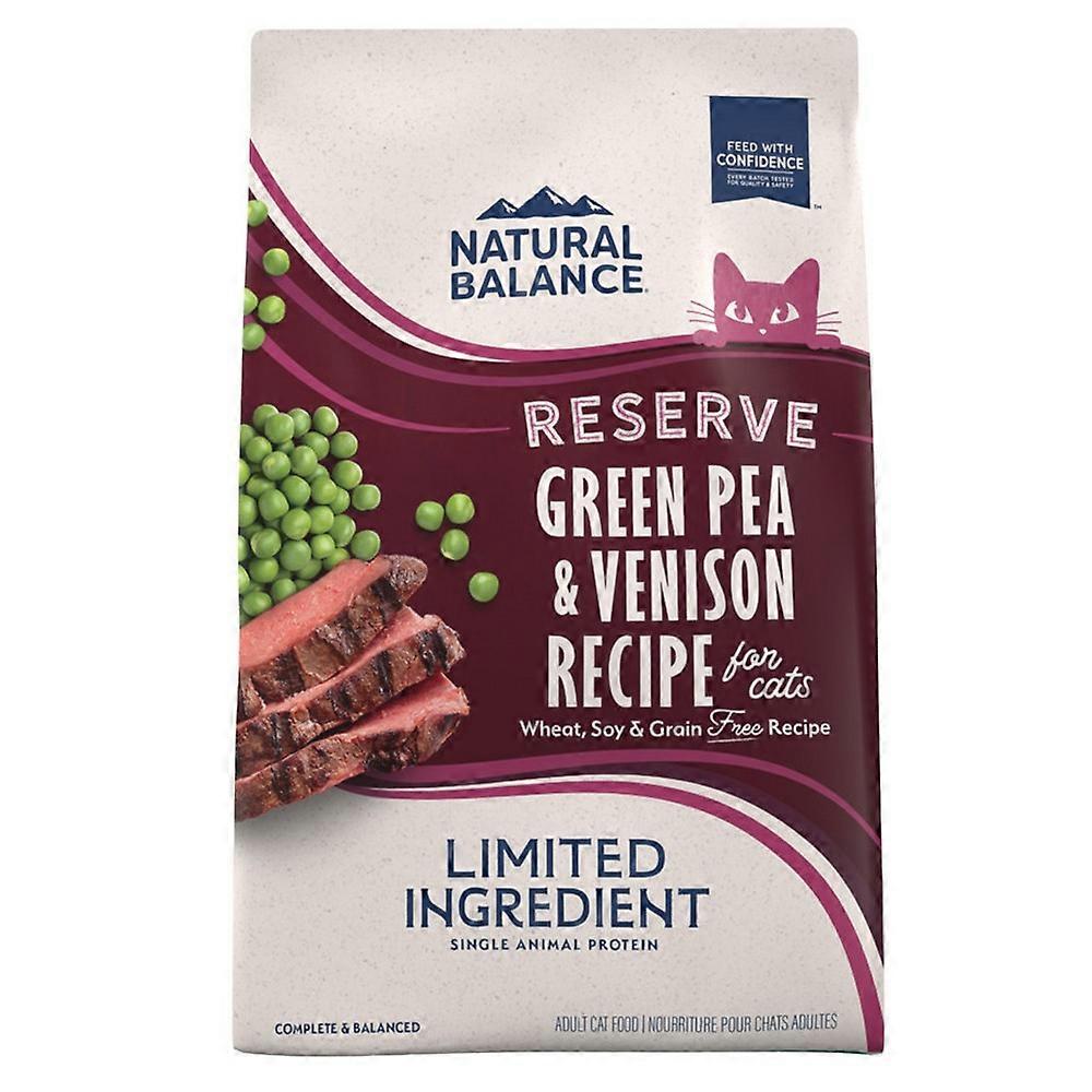 Natural Balance Pet Foods, Limited 成分储备,无谷物干猫粮,青豆和鹿肉,4 磅