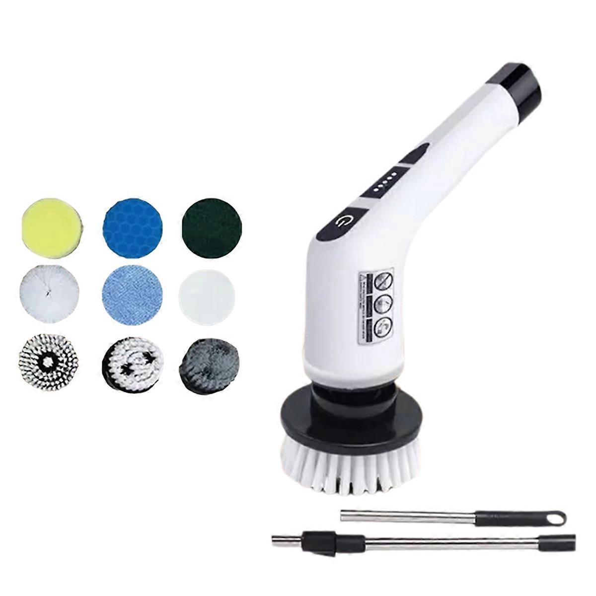 Multifunktionell 9 i 1 sladdlös elektrisk rengöringsborste infällbar långskaftad köksbilrengöringsverktyg hushåll