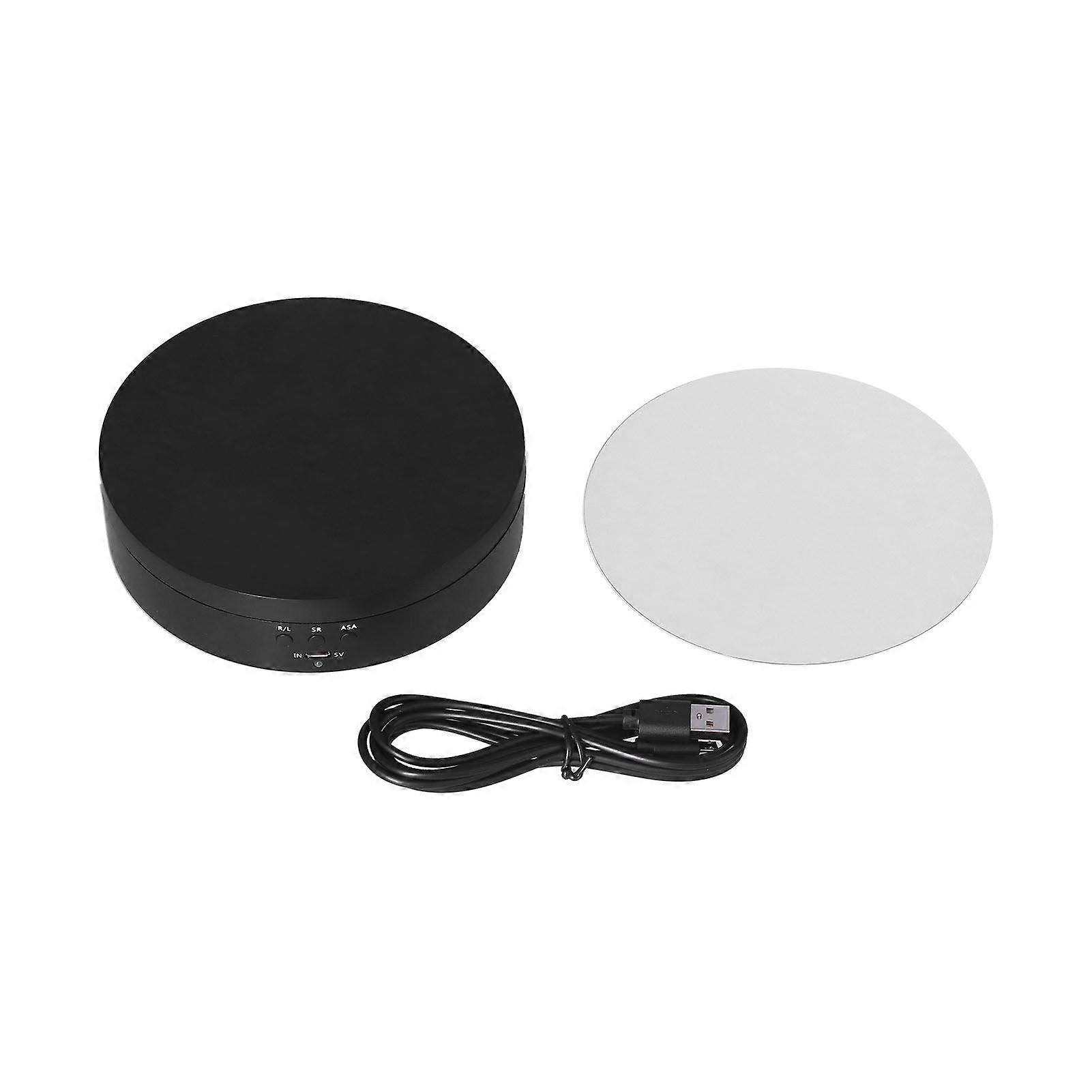 Motorized Rotating Display Stand 138mm Electric Rotating Turntable 3 Speed Adjustable USB Powered Jewelry Display BracketBlack