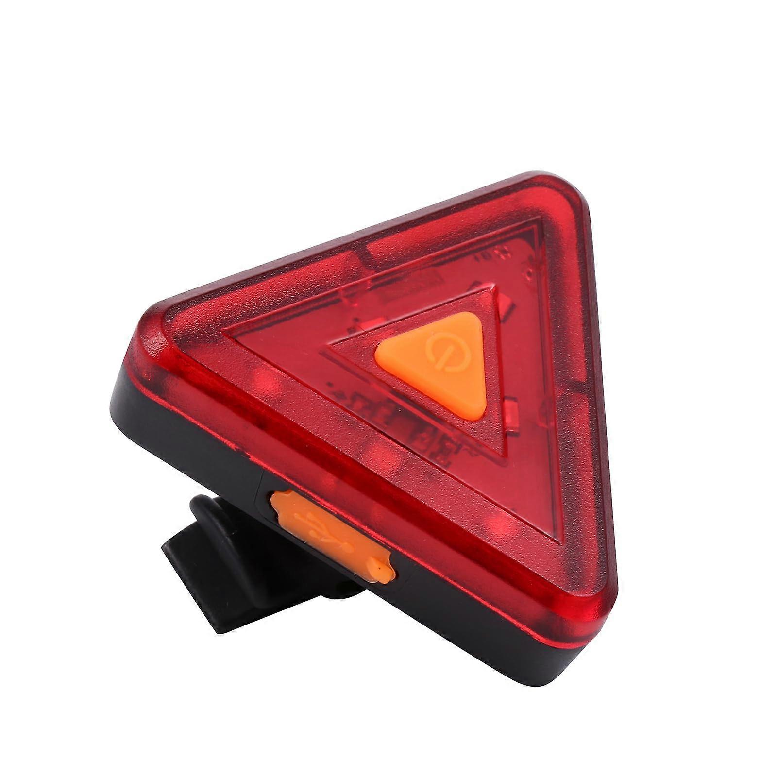 Triangular MTB Tail Light for Bicycles - Waterproof Cycling Safety Accessory with Adjustable Brightness and USB Rechargeable Battery